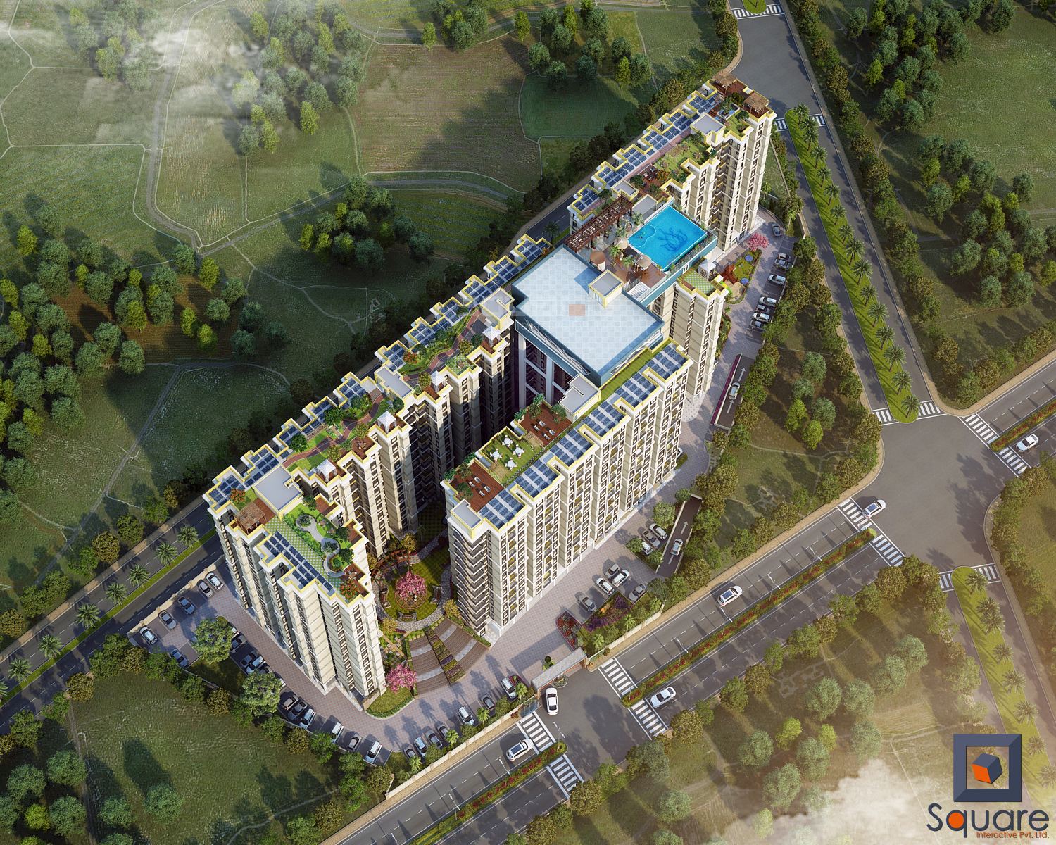 Aerial Front Elevation View